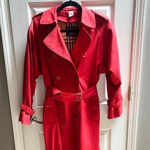 Burberrys’ Trench Coat | Size 6 Long | Red, Drycleaned
